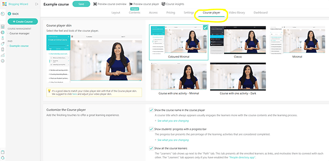 16 course player skins