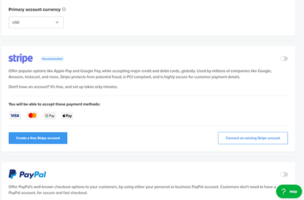 16 Store settings - payments settings