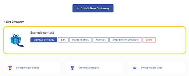 17 Entry management - manage giveaways