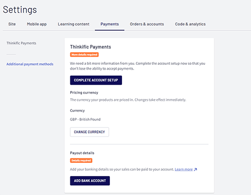 17 pricing account settings