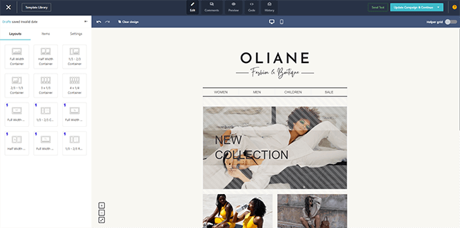 18 email campaigns drag and drop