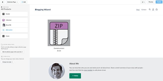 20 store builder real time preview