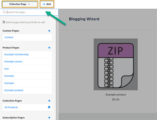21 store builder create new page