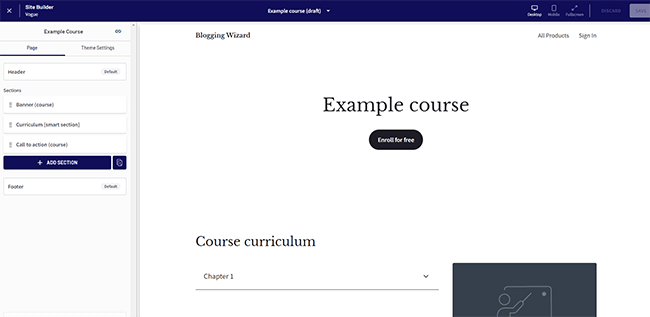 22 site builder customize it