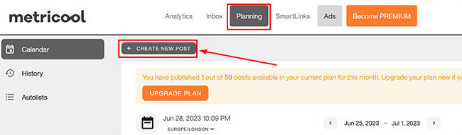 24 content planner create new post
