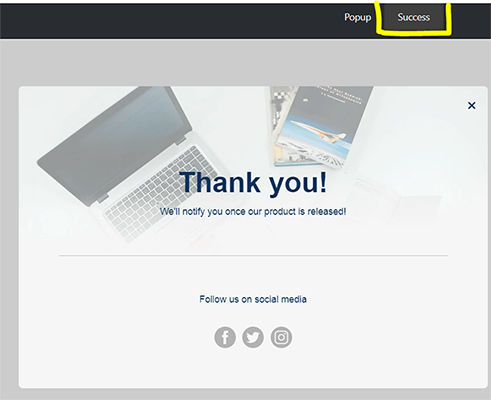 24 forms success window