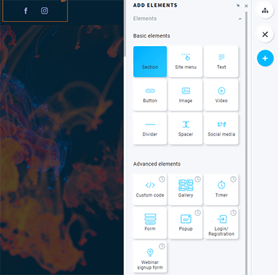 24 website builder button