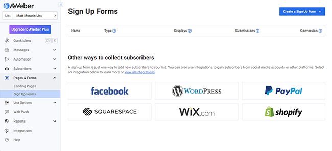 25 pages forms sign up
