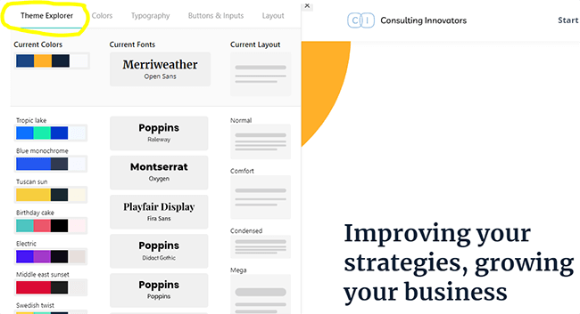25 website builder theme explorer