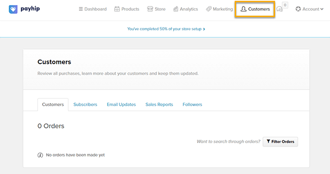 26 customers dashboard