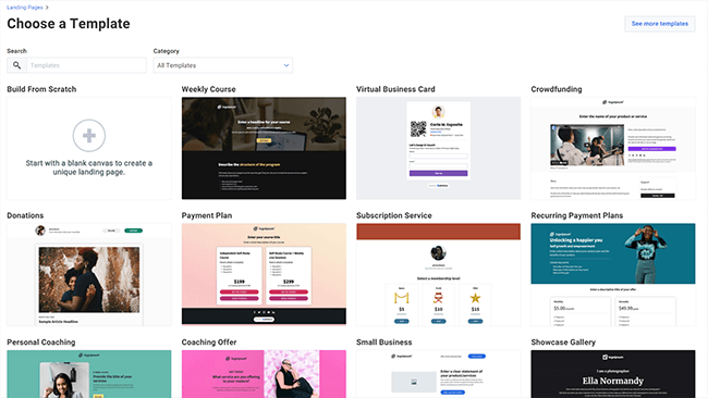 29 pages forms create a landing page
