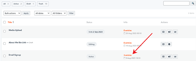 35 entry management campaign dashboard