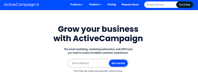 activecampaign homepage