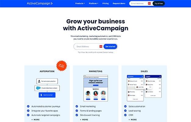 ActiveCampaign Homepage