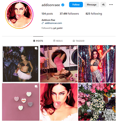 addisonraee instagram profile