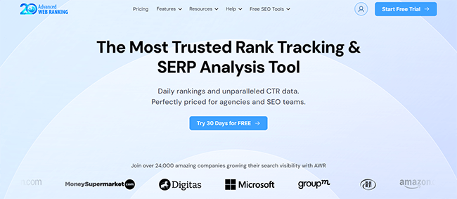 Advanced Web Ranking Homepage