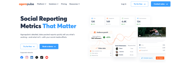 Agorapulse Analytics Homepage