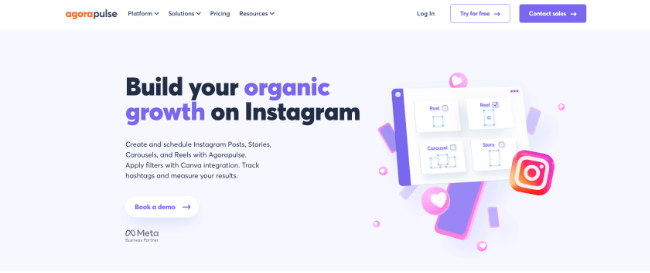 Agorapulse Instagram Homepage