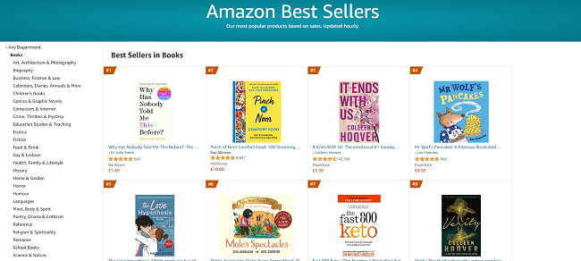 amazon kindle to find types of books