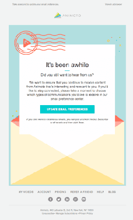 Animoto Re Engagement Email