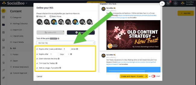 automate social sharing socialbee
