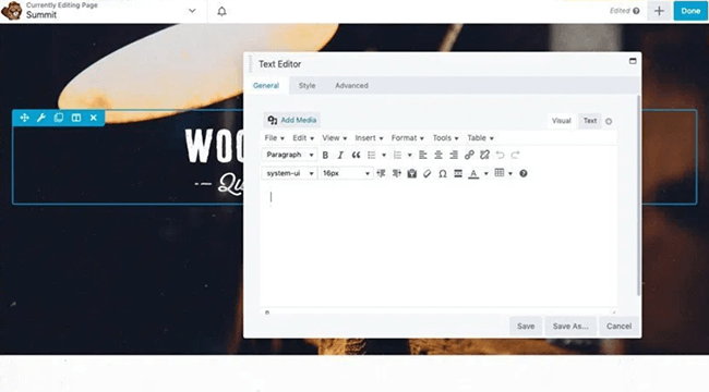 beaver builder interface