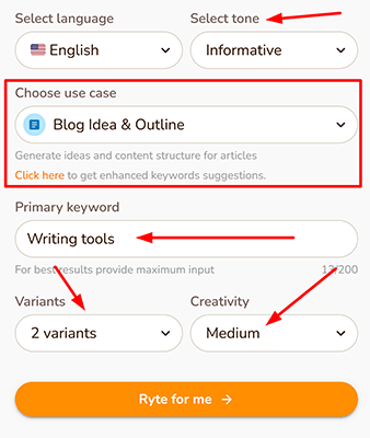 blog ideas and outline