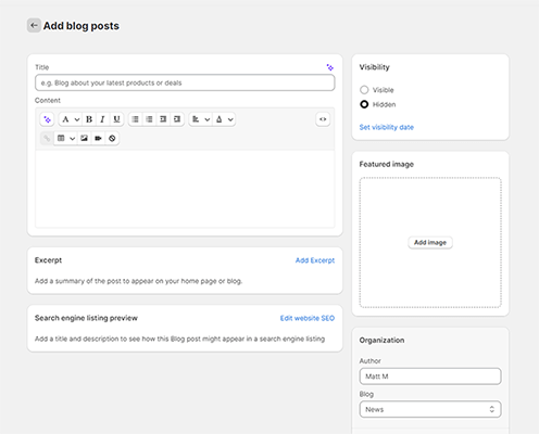 blog posts wordpress editor