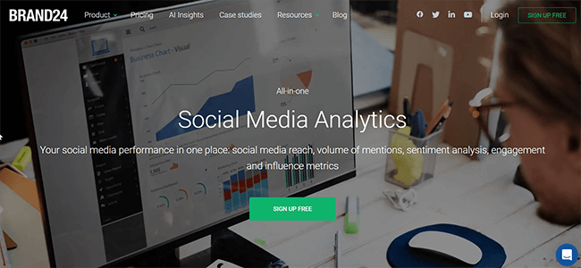 Brand24 analytics Homepage