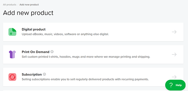 Building your Sellfy store - Add new product