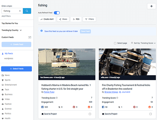 buzzsumo trending feeds