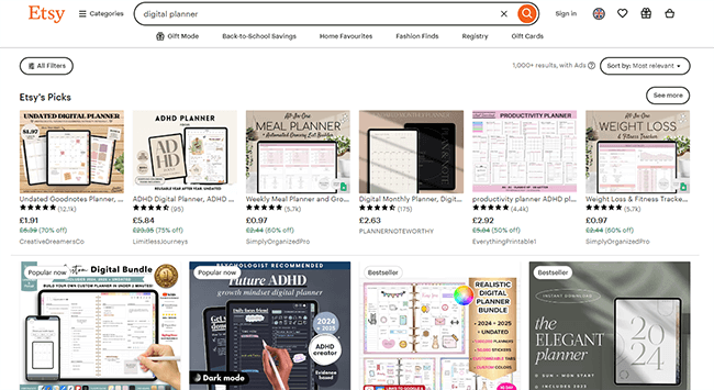 Choose a niche - Etsy