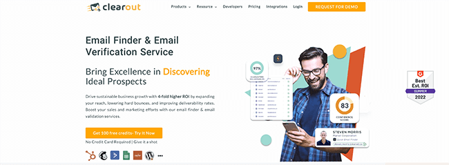 Clearout.io Homepage