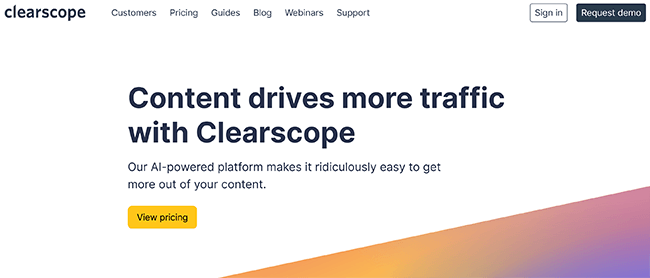 clearscope homepage