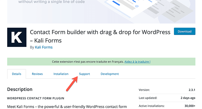 connect support from the plugin or theme