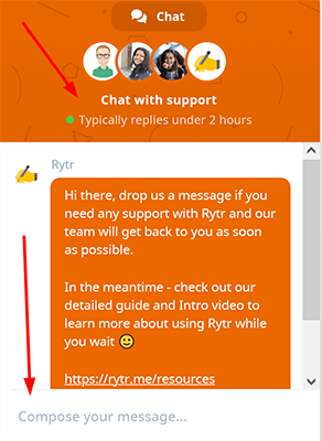 customer support chat