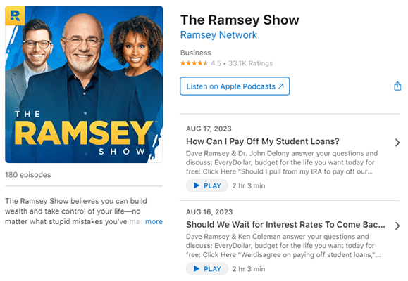 dave ramsey apple podcasts