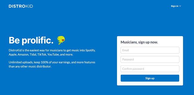 distrokid homepage
