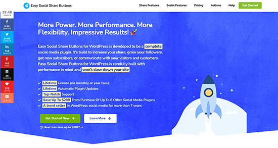 Easy Social Share Buttons Homepage