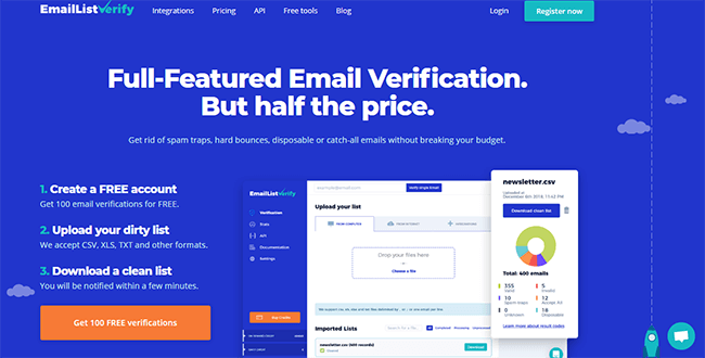 EmailListVerify Homepage