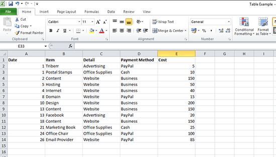 Excel Document