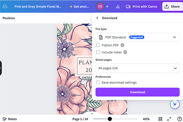 Export it as a PDF - Canva