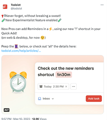 follow the best practices of each platform todoist