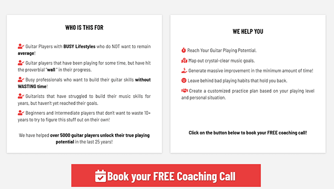 free consultations guitar coaching