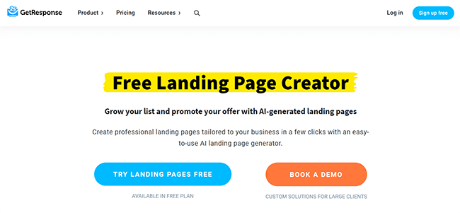 GetResponse Landing Page