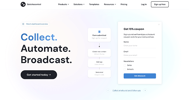 Getsitecontrol Homepage
