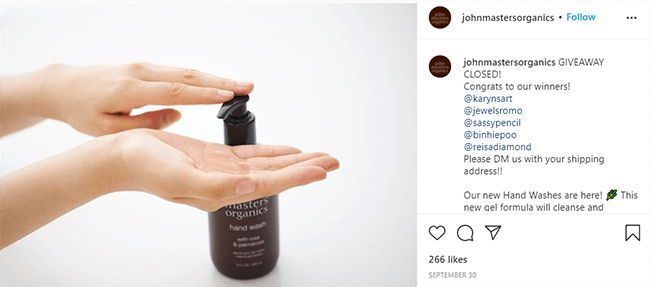 giveaway contest example