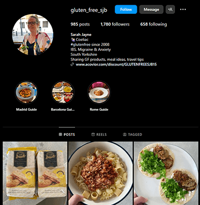 gluten free sjb instagram