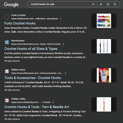 google crochet hooks for sale