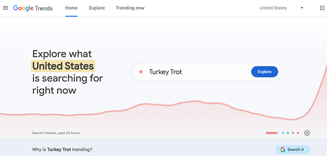 Google Trends Homepage